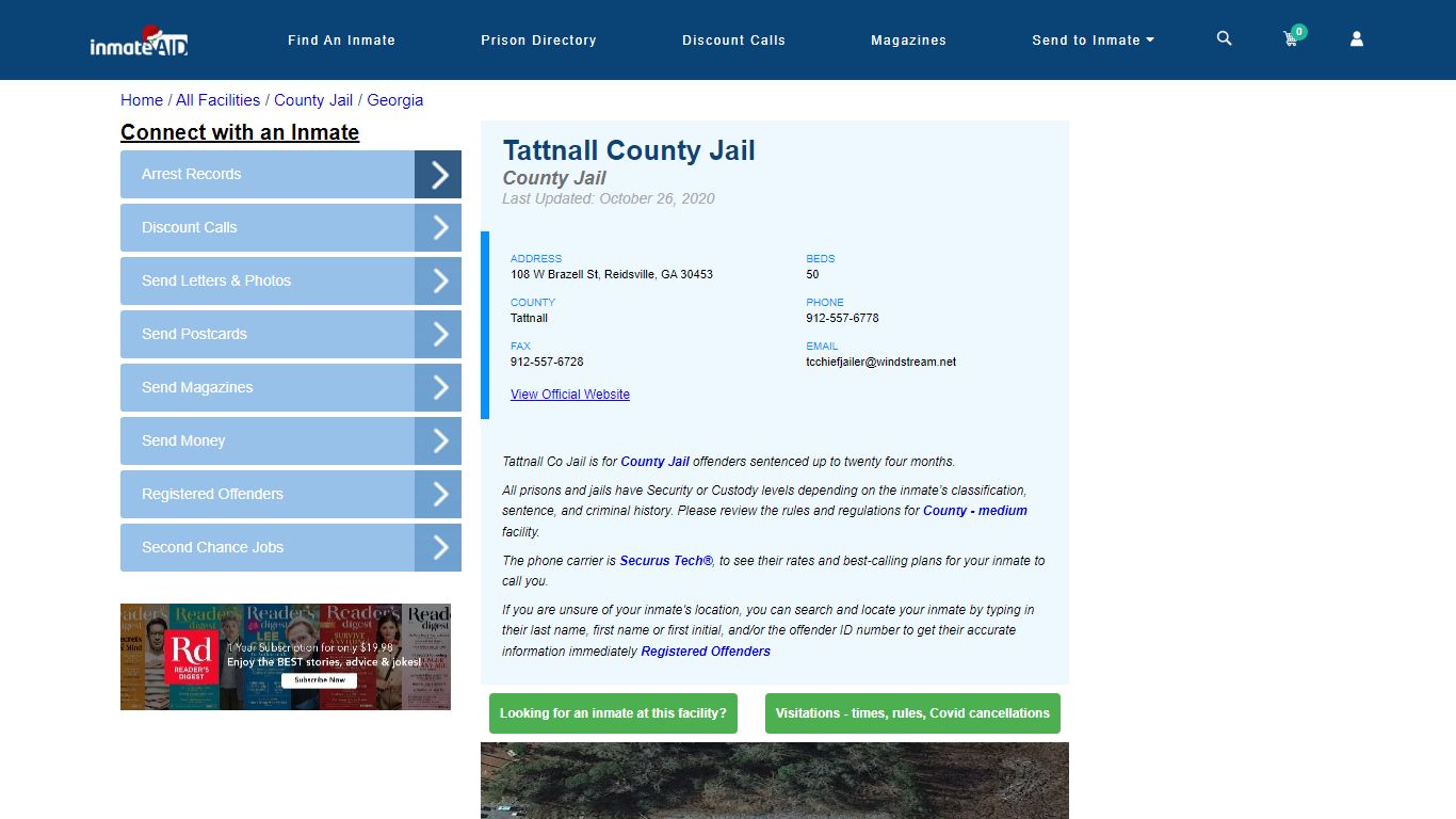 Tattnall County Jail - Inmate Locator - Reidsville, GA
